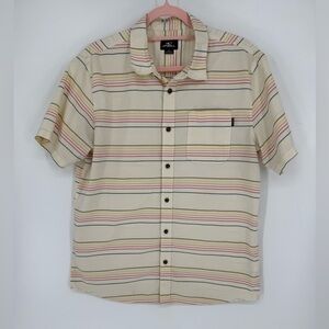 O'Neill Men's Striped Button Down Short Sleeve Size Medium